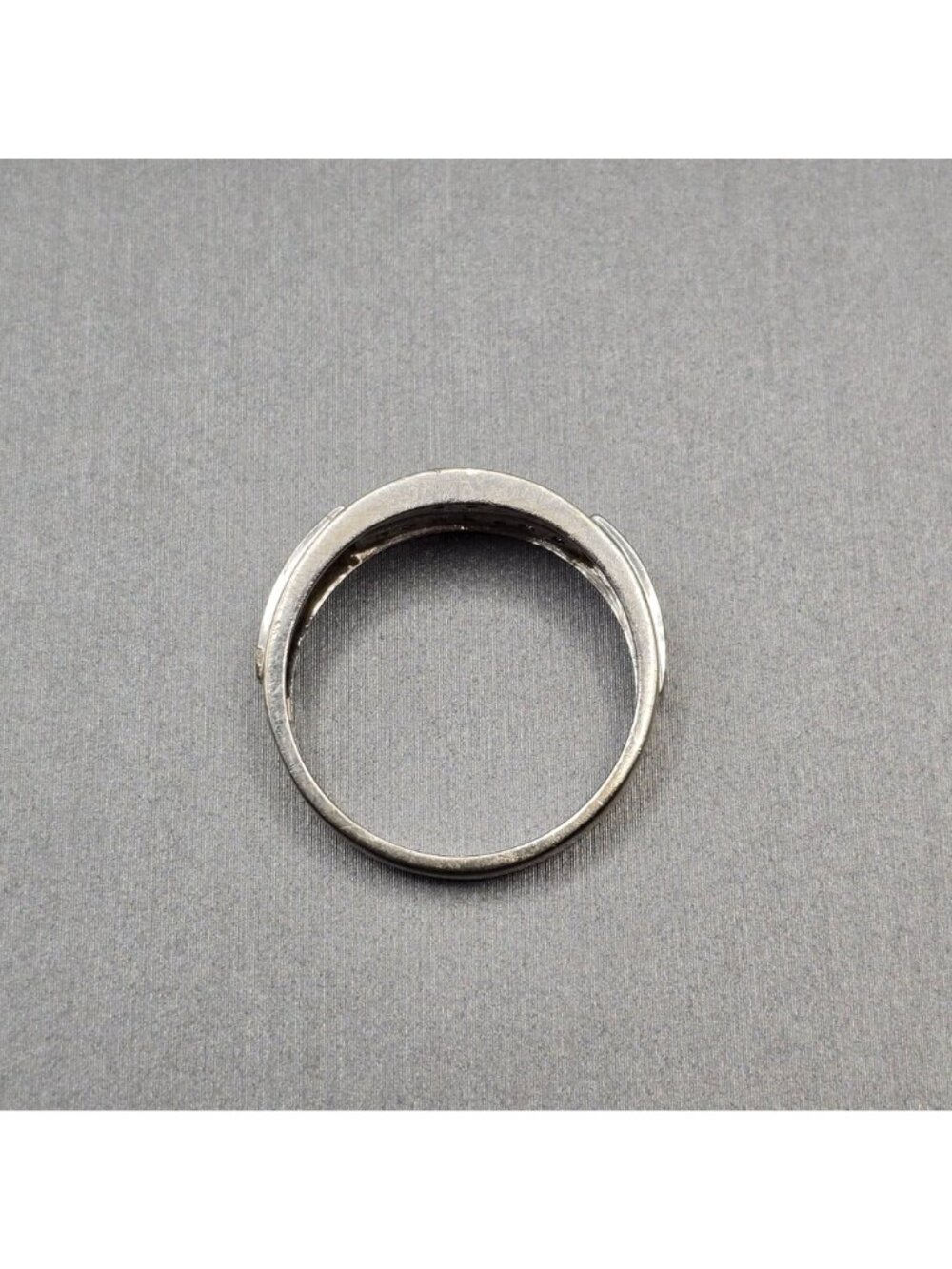 10k White Gold Natural Diamond Channel Set Band Ring Size 10.25 Signed NDI 4.05g - Picture 4 of 16